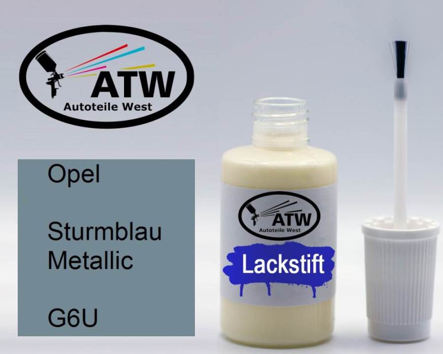 Opel, Sturmblau Metallic, G6U: 20ml Lackstift, von ATW Autoteile West.